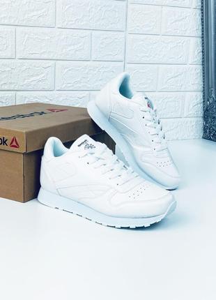 Чоловічі шкіряні білі кросівки reebok Margiela classic рібок рібок5 фото
