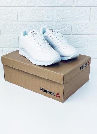 Чоловічі шкіряні білі кросівки reebok Margiela classic рібок рібок6 фото