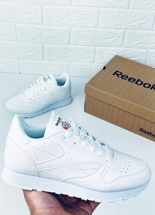 Чоловічі шкіряні білі кросівки reebok Margiela classic рібок рібок7 фото