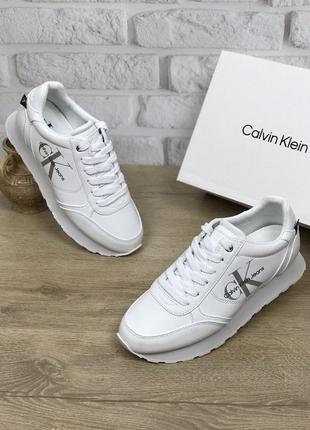 Кроссовки женские calvin klein cayle white белые оригинал4 фото