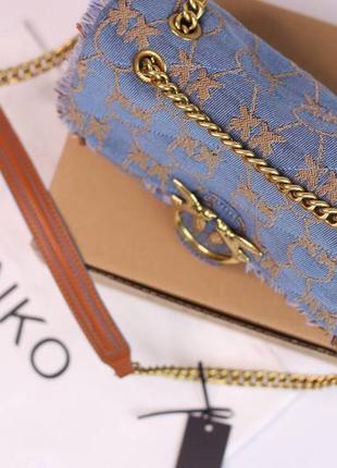 Pinko love bag puff denim logo2 фото