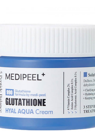 Medi-peel glutathione hyal aqua cream зволожувальний крем-гель із глутатіоном для сяйва шкіри обличчя