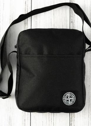 Сумка-мессенджер stone island черная