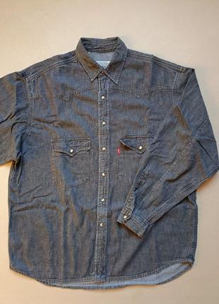 Джинсовая винтажная рубашка рубашка levis vintage. в идеальном состоянии