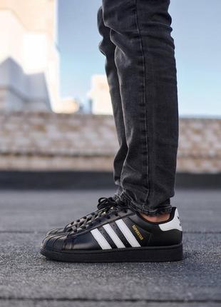 Adidas superstar black3 фото