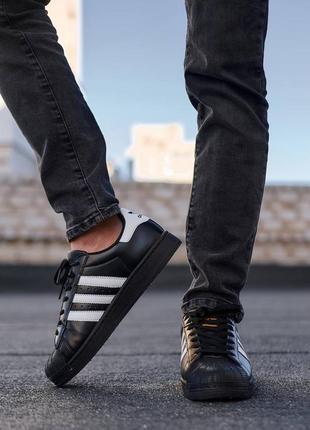 Adidas superstar black6 фото