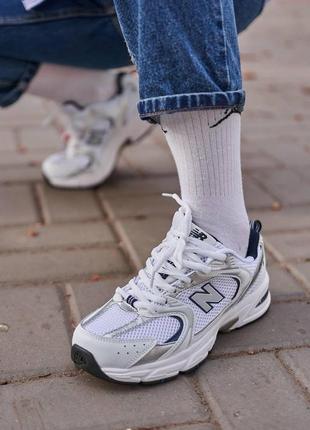 New balance 530 white silver premium5 фото