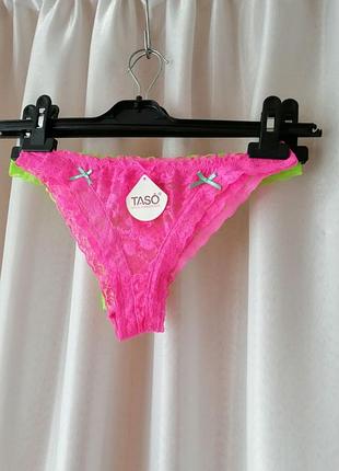 Гіпюрові мереживні трусики яскраві неонові кольори кислотно-салатний рожева малина фуксія