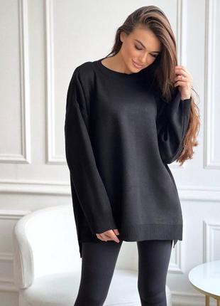 Жіночий теплий светр-туніка oversize       1002