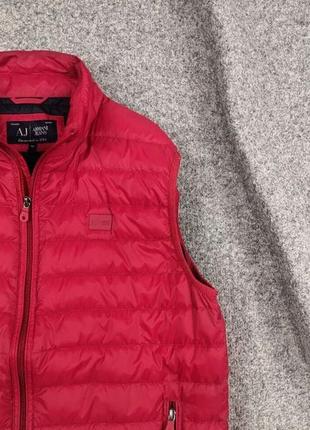 Оригінальна чоловіча жилетка на пуху armani jeans red ultra light down classic vest2 фото