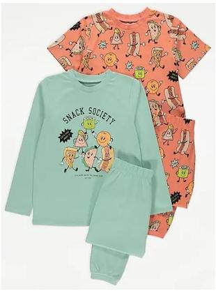 Пижама бирюзовая mint green snack society george 128/134, 134/140см