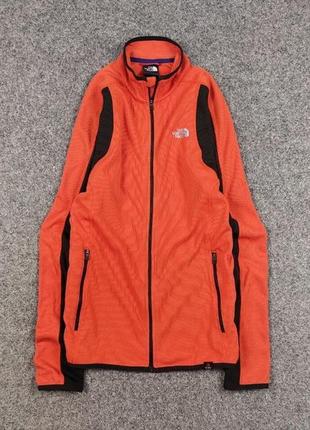 Легка синтетична кофта на замку оригінал  the north face polartec light orange zip