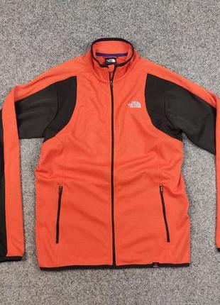 Легкая синтетическая кофта на замке оригинал the north face polartec light orange zip7 фото