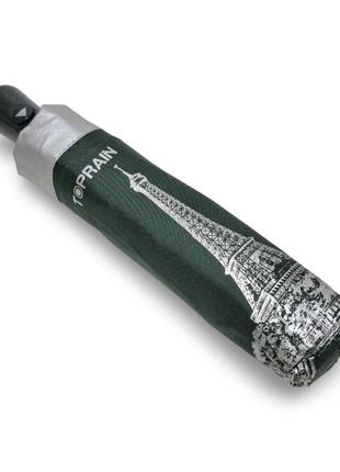 Складной зонт toprain полуавтомат с узором изнутри #04802