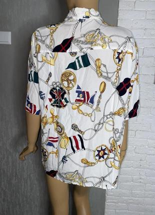 Вінтажна блуза блузка у цікавий принт delmod , xxl2 фото