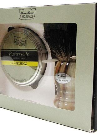 Набор с помазком, мылом и мыльницей для бритья hans baier 12142-031 графитовый