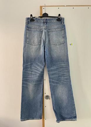 Прямые синие джинсы zara в винтажном стиле2 фото