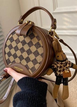 Сумка круглая женская коричневый