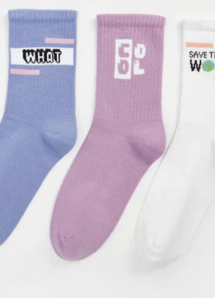 3 пары высокие носки 36-38 lc waikiki подростковые женские