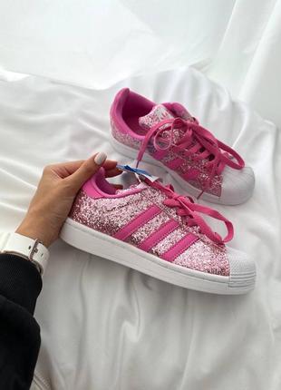 Женские кроссовки адидас розовые adidas superstar “barbie pink”2 фото