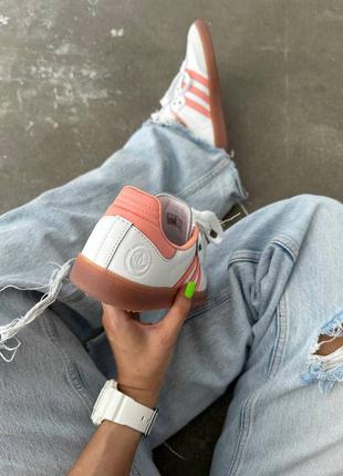 Жіночі кросівки адідас самба adidas samba white / peach premium5 фото