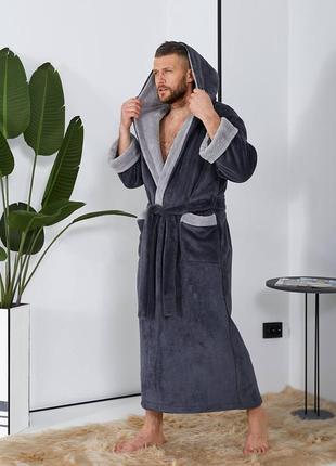 Длинный мужской махровый халат цвета2 фото