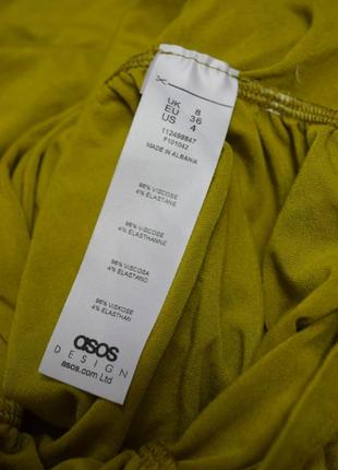 Сукня міді красивого зеленувато жовтого кольору халтер плаття з драпіровкою5 фото