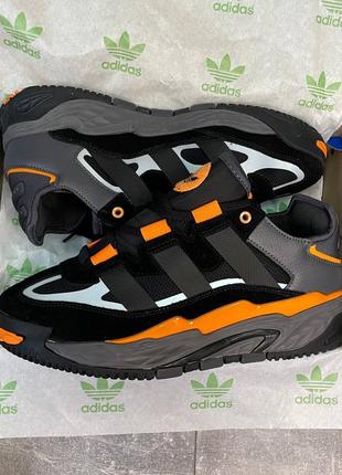 Кросівки чоловічі, adidas niteball black orange2 фото