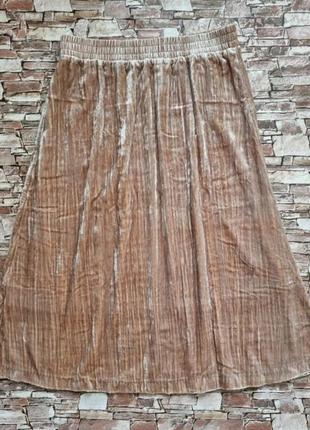 Юбка юбка велюровая миди h&amp;m.2 фото