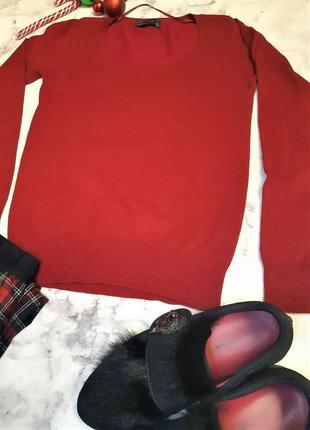 Червоний пуловер zara, брендовий светр, кофта лонгслив2 фото