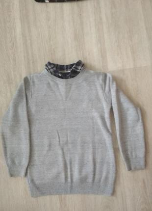 Кофта, свитер, next, рубашка обманка, хб, некст, 116