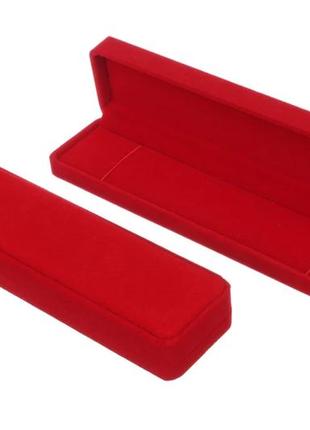 Коробка бижутерная красная бархатная 5х22,3х3,3см (упаковка 11 шт)5 фото