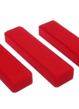 Коробка бижутерная красная бархатная 5х22,3х3,3см (упаковка 11 шт)3 фото