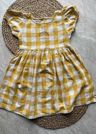 Летнее платье в клетку с organic cotton 4-5 лет