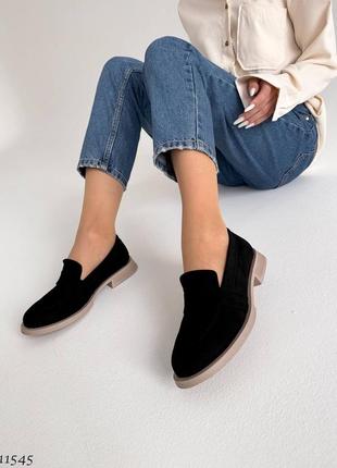Premium! женские черные лоферы на каблуке весенне осенние туфли весна осень4 фото