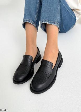 Premium! женские кожаные черные лоферы на каблуке весенне осенние туфли натуральная кожа весна8 фото