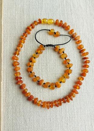 Дитячі лікувальні янтарні буси, намисто з бурштину для дітей