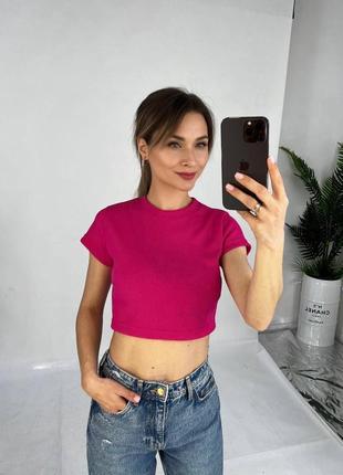 Базовый топ футболка в рубчик (10 цветов)