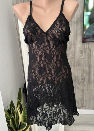 Ночная сетевая рубашка черный кружевной пенюар эротический пенюар платье сетевая сексуальный