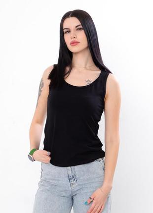 Женская молодежная черная хлопковая майка