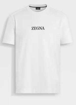 Zegna футболка белая с хлопка,размер s