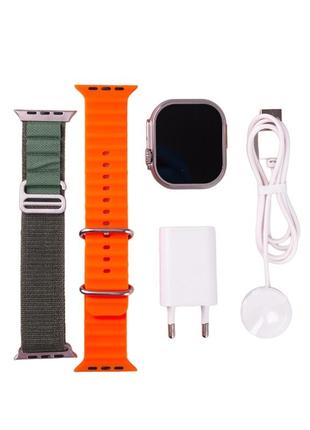 Смарт-годинник водонепроникний smartx8 ultra з функцією дзвінка, помаранчевий6 фото