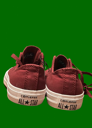 Кеды converse lunarlon all stars короткие низкие унисекс вишневые бордовые white dark red cherry4 фото