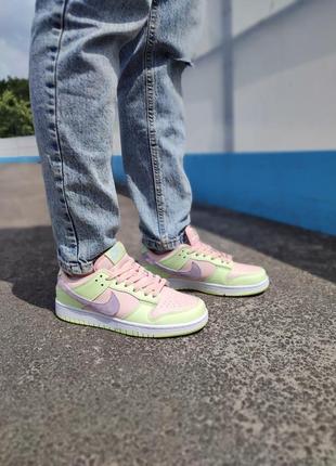 Женские кроссовки nike sb dunk low lime peach5 фото