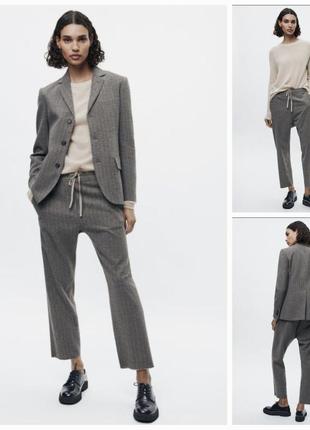 Дуже крутий, стильний брючний костюм pinstripe zara зі сумішевої вовни. new3 фото