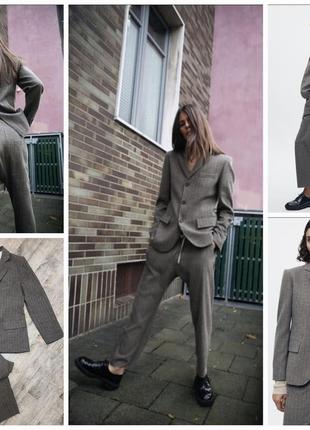 Дуже крутий, стильний брючний костюм pinstripe zara зі сумішевої вовни. new1 фото