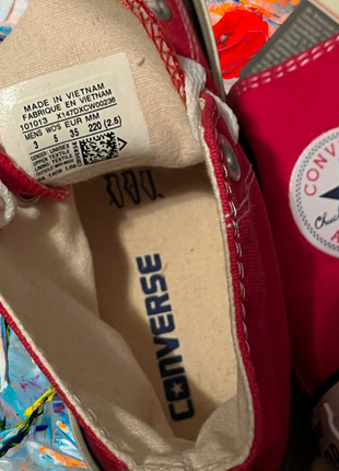Кедр converse Run red white 35(22см) високі червоні унісекс8 фото