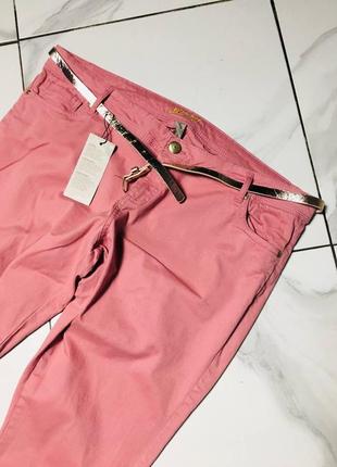 Нові рожеві джинси з поясом батал великий розмір denim co 4хл4 фото