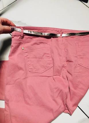 Нові рожеві джинси з поясом батал великий розмір denim co 4хл6 фото