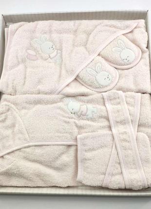 Подарочный набор банный халат для купания подарок для новорожденных на новорожденного1 фото